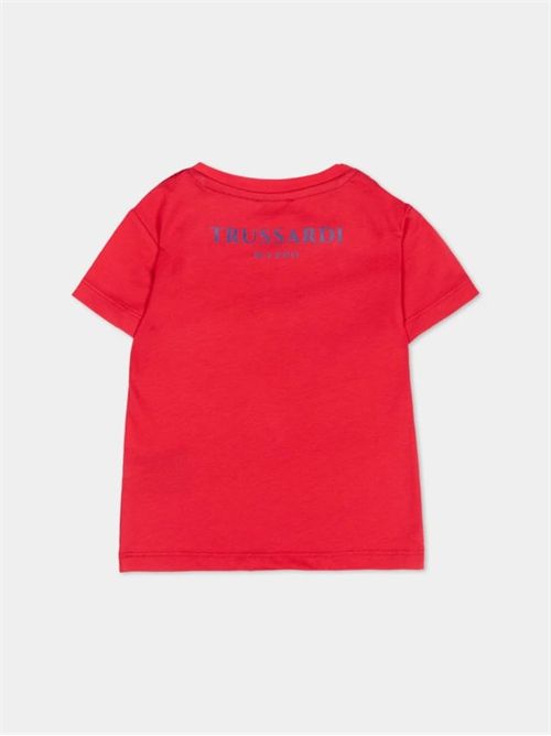 T-shirt rosso per bambino con levriero TRUSSARDI JEANS | TIP26093TS/FXRED_LYCHEE